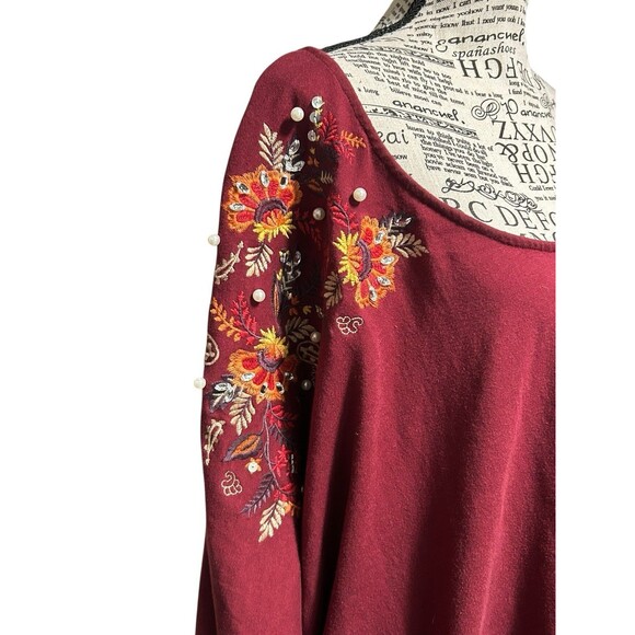 Roaman's 30/32 Plus 3X Top Autumn Colors V-Neck Stretch Officecore Teacher - Picture 2 of 11